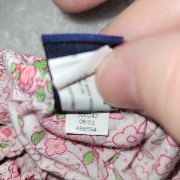 🌸 Vintage Baby Gap Smocked Pink Floral Swing Tank Top Girls Size 5 - Picture 8 of 8